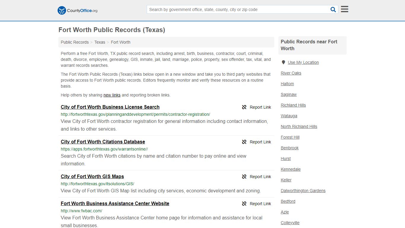 Public Records - Fort Worth, TX (Business, Criminal, GIS, Property ...